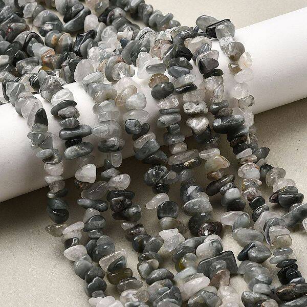 Natural Blue Rabbit Fur Rutilated Quartz Beads Strands