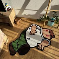 Cartoon Character Pattern Floor Mat, Creative Non-slip Soft Floor Carpet, Decorative Area Rug for Home Living Room Bedroom, V...
