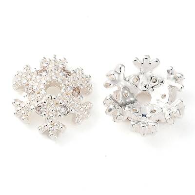 Brass Micro Pave Clear Cubic Zirconia Bead Caps