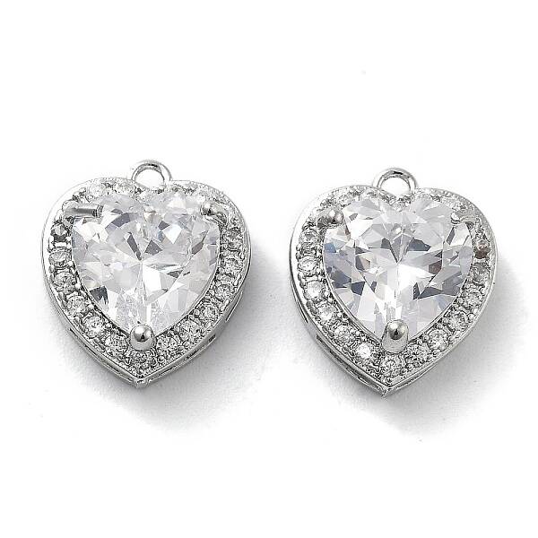 Brass Micro Pave Clear Cubic Zirconia Pendants