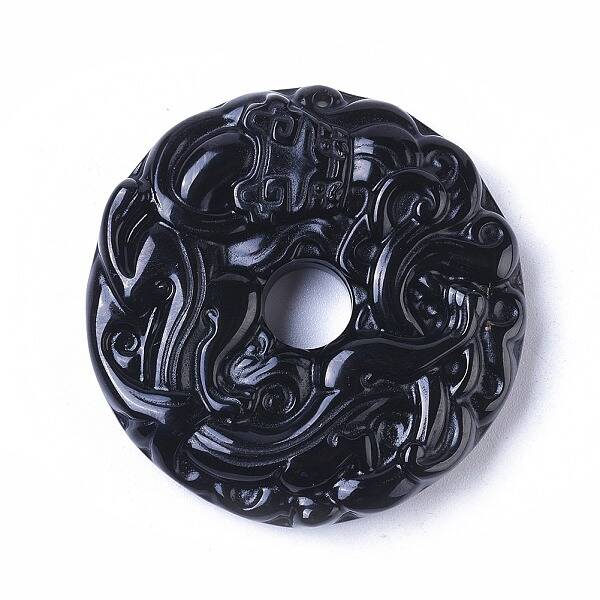 Natural Black Obsidian Pendants