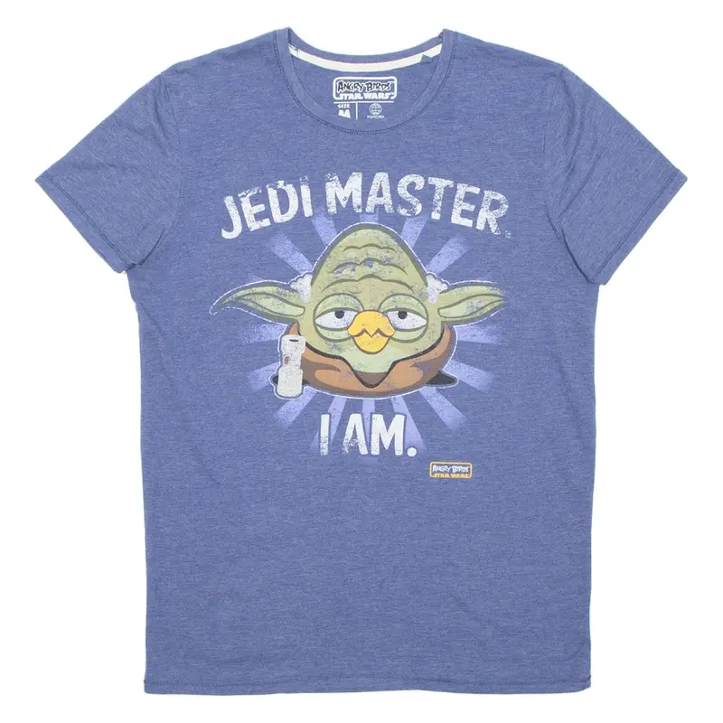 STARWARS ANGRYBIRDS Jedi Master I Am Mens T-Shirt Blue M