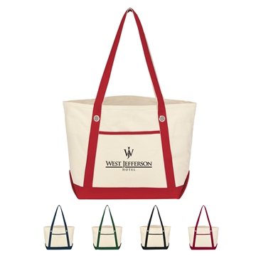 12 Promotional Medium 12 oz. Cotton Canvas Sailing Tote Bag - ...
