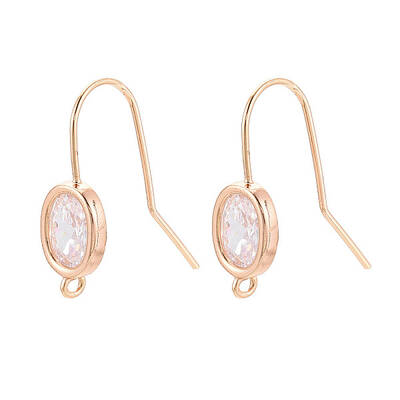Brass Micro Pave Clear Cubic Zirconia Earring Hooks