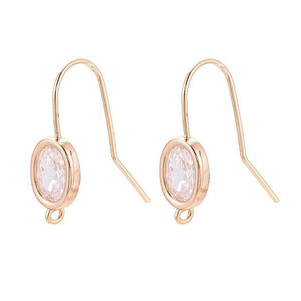 Brass Micro Pave Clear Cubic Zirconia Earring Hooks