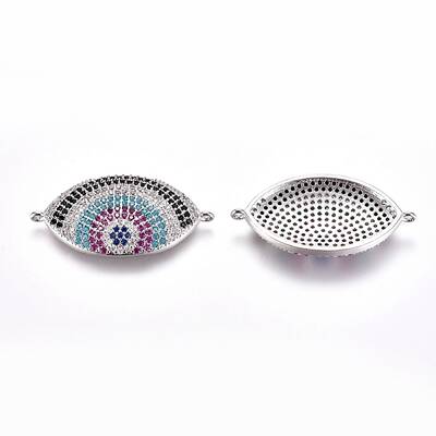 Brass Micro Pave Cubic Zirconia Links connectors