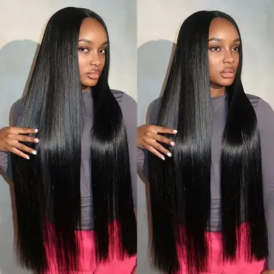 34 Inch 5x5 Bone Straight Transparent Lace Vietnamese Human Hair Wig for Black Women