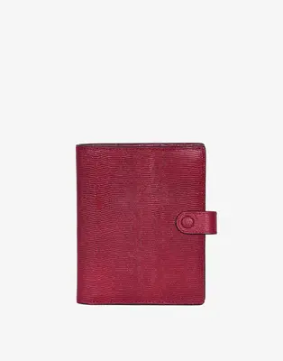 Luxe Traveler's Wallet with Coin Pocket | Color: Cherry Red Lizard