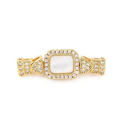Brass Micro Pave Clear Cubic Zirconia Box Clasps
