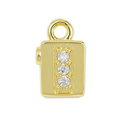 Brass Micro Pave Clear Cubic Zirconia Pendants