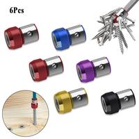6PCS Screwdriver Head Magnetic Ring, UniversalMagnetizer for Drill,Universal 1/4 inch 6.35mm RemovableMagnetizer Ring Magneti...