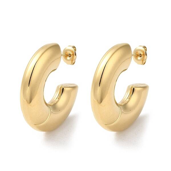 Donut 304 Stainless Steel Stud Earrings