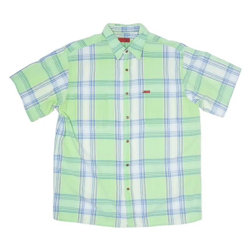 LEE Shirt Green Check Short Sleeve Mens M