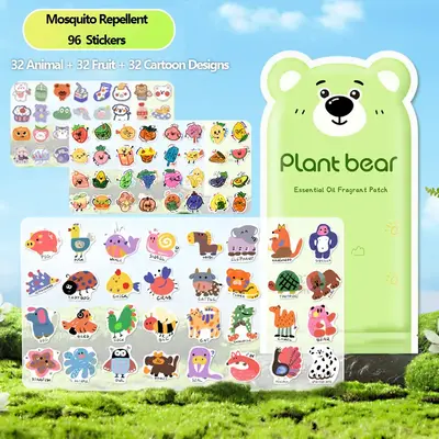 Natural Mosquito Repellent Patches (Positive Vibes) - DEET-Free, Travel-Friendly Stickers for Kids & Adults with Citronella O...