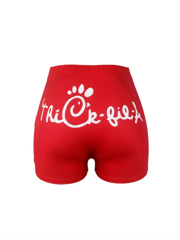 Women's Letter Print Elastic Waist Biker Shorts, Shorts for Women, Casual Comfy Breathable Skinny Shorts for Yoga Gym Workou...