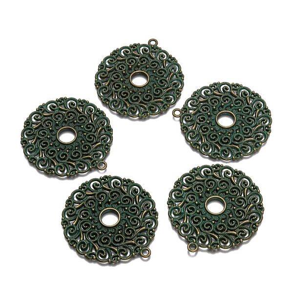 Flat Round Zinc Alloy Big Pendant