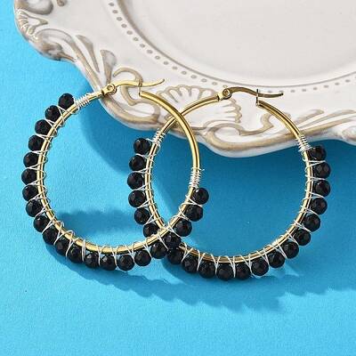 Beaded Hoop Earrings