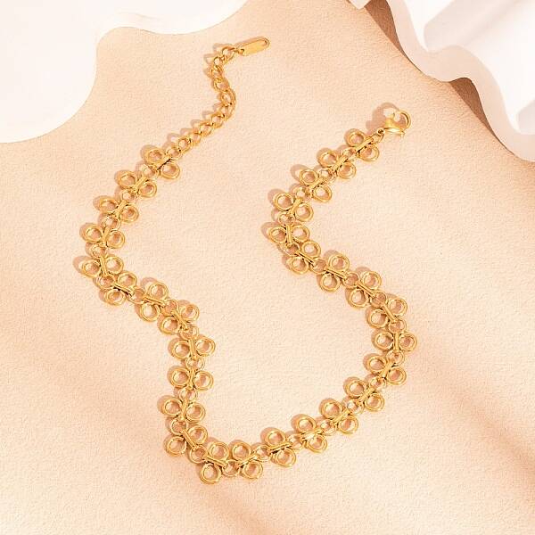 304 Stainless Steel Ring Link Chain Bracelets for Women
