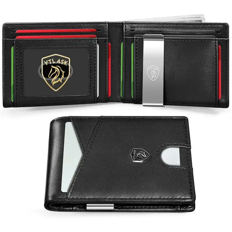 VTLASK 2025 Ultra-thin RFID Anti-theft Men's Wallet with 11 Card Slots wallet men prison wallet phantom wallet prison wallet ...
