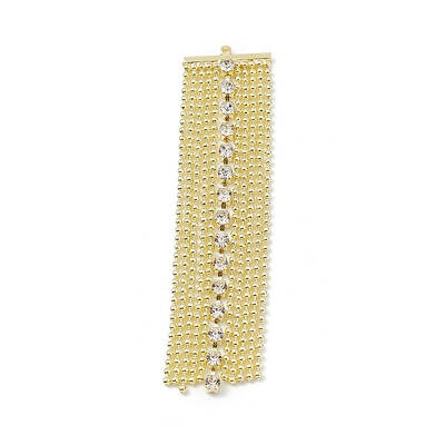 Brass Ball Chains & Crystal Rhinestone Cup Chains Tassel Big Pendants