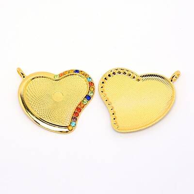 Alloy Rhinestone Pendant Cabochons Setting