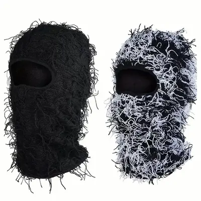 3 Styles Distressed Knit Balaclava Ski Mask - Windproof Full Face Cover for Male/Female