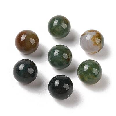 Natural Indian Agate No Hole Sphere Beads
