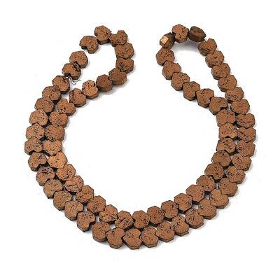 Electroplated Natural Lava Rock Beads Strands