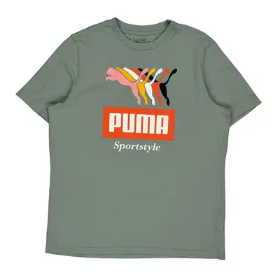 Puma Spellout T-Shirt - Large Grey Cotton