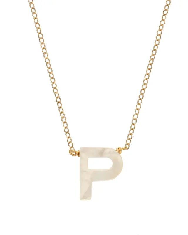 Dawn Initial Necklace | Metal Color: Gold | Style: P