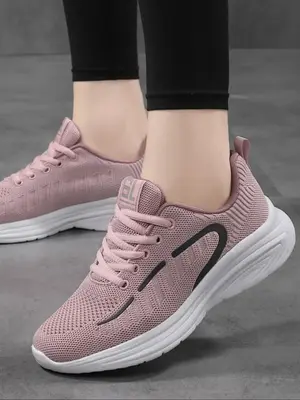 Lace Up Low Top Running Shoes for Women, Lightweight Breathable Comfortable Sneakers Trainers, Soft Sports Shoes for Daily We...