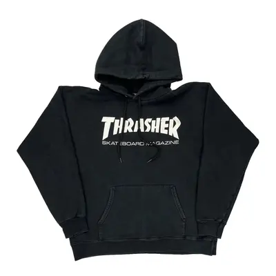 Thrasher Graphic Hoodie - Small Black Cotton Blend