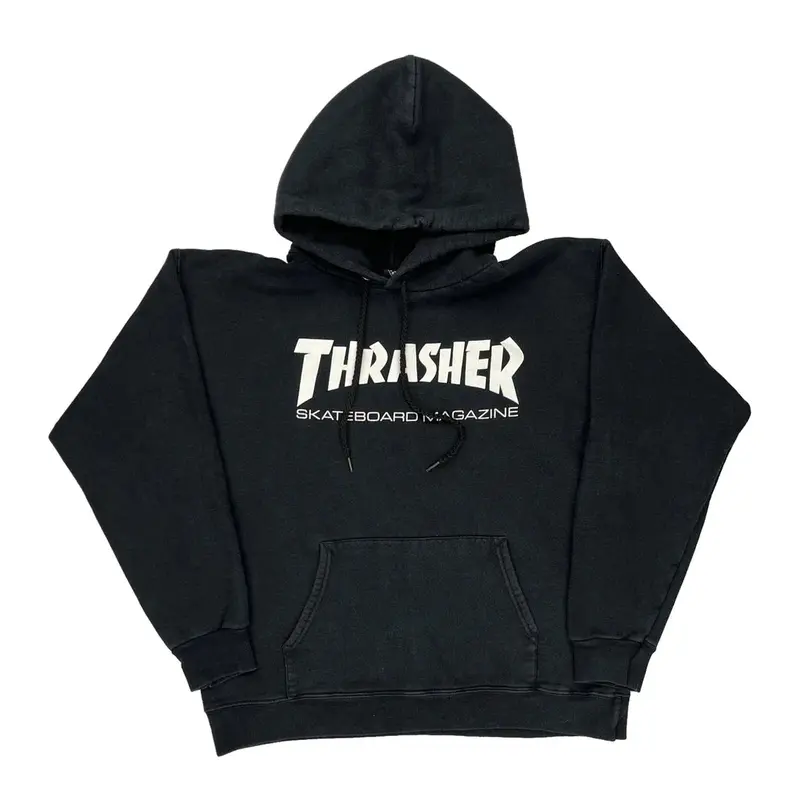 Thrasher Graphic Hoodie - Small Black Cotton Blend