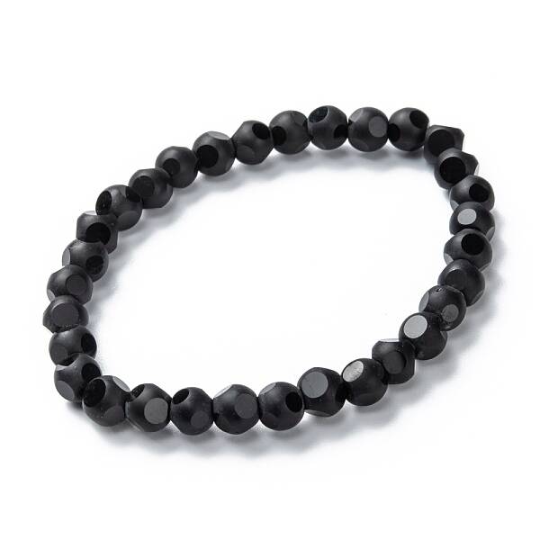 Frosted Glass Beads Stretch Bracelets