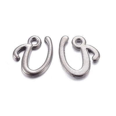 Gunmetal Plated Alloy Letter Pendants