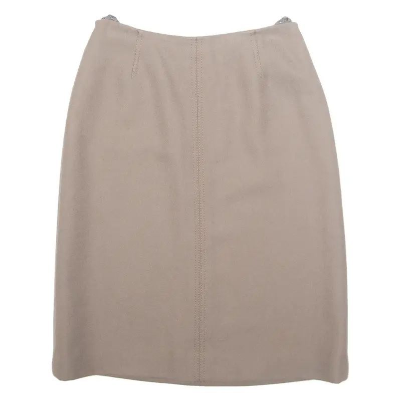 CREATION TOUSSAINT Womens Straight Skirt Brown Knee Length Wool M