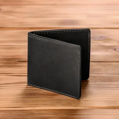 Leather Wallet - Black-No Personalization