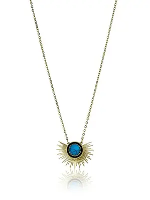 Emily westwood Elaborate Gold Plated Turquoise Necklace EWN23037G