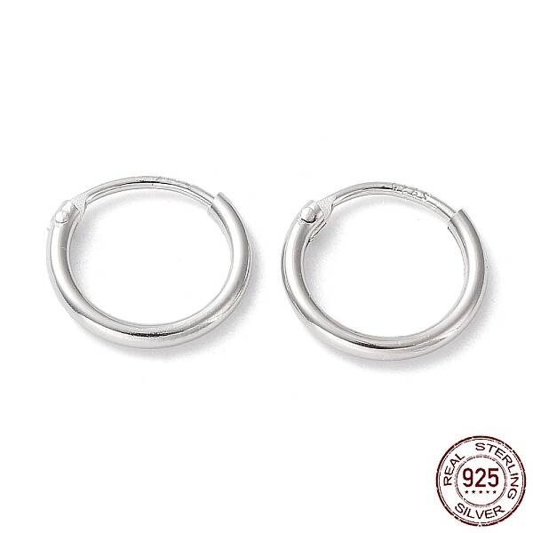Rhodium Plated 925 Sterling Silver Huggie Hoop Earrings