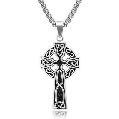 Alloy Triquetra/Trinity Knot Cross Pendant Necklaces