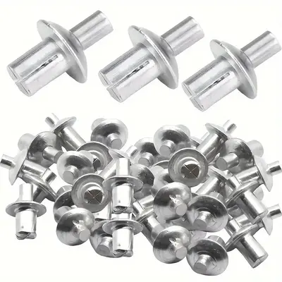 Springtok 100pcs Aluminum Alloy Push-In Rivets - Premium Polished, Strong Hold Hammer-in Rivet Assortment, Durable & Corrosio...