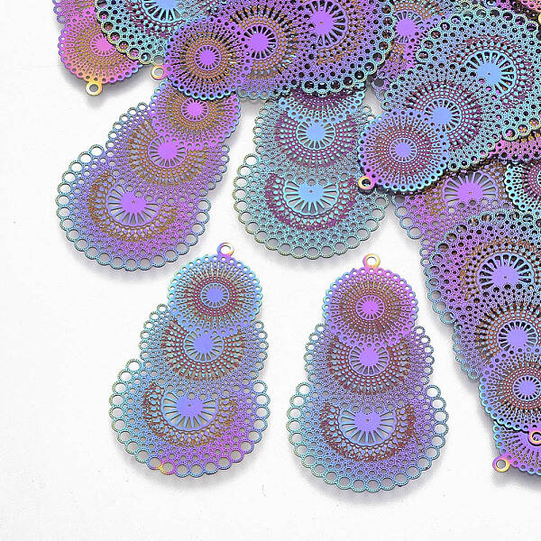Ion Plating(IP) 304 Stainless Steel Filigree Pendants