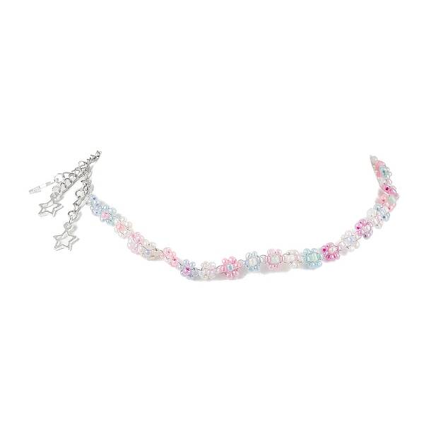 Flower Glass Seed Beads Beaded Necklaces