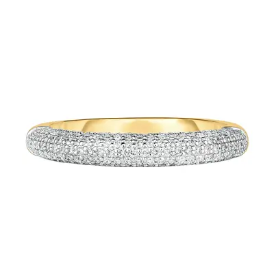 10K Gold 0.43 CT.T.W. Petite Pavé Diamond Cloud Ring D Color VVS Clarity