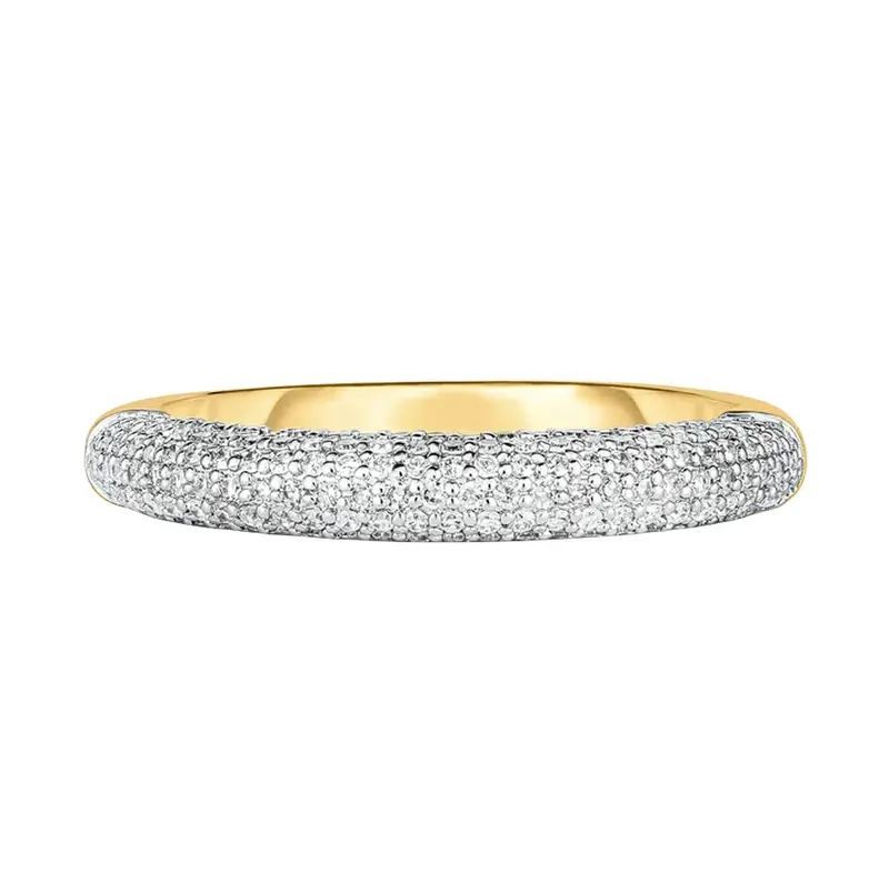 10K Gold 0.43 CT.T.W. Petite Pavé Diamond Cloud Ring D Color VVS Clarity