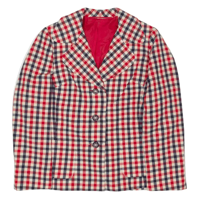 Blazer Jacket Red Check Womens S