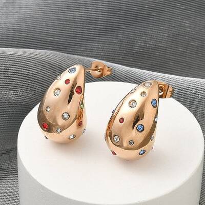 304 Stainless Steel Teardrop Stud Earrings
