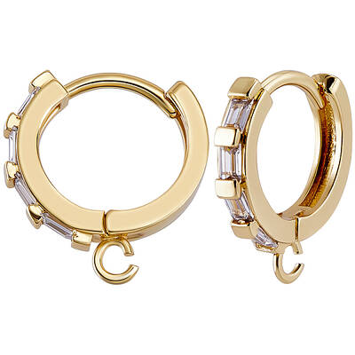 8Pcs Brass Hoop Earring Findings