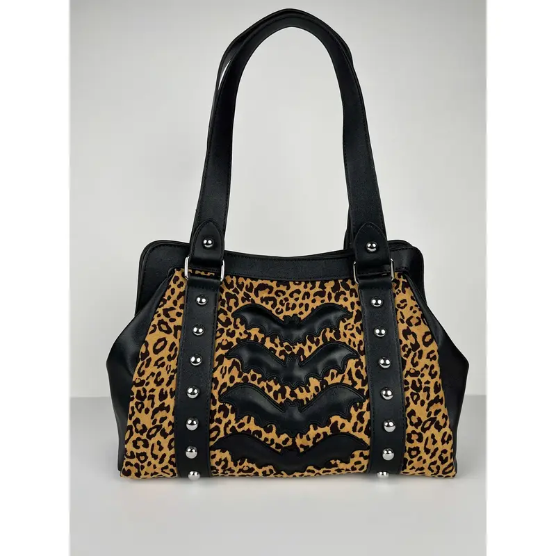 Leopard Bats Appliqué Bag