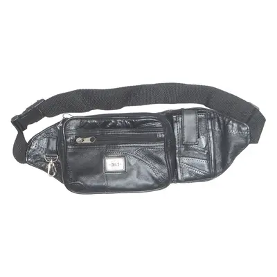 Mens Bum Bag Black Leather Faux Leather
